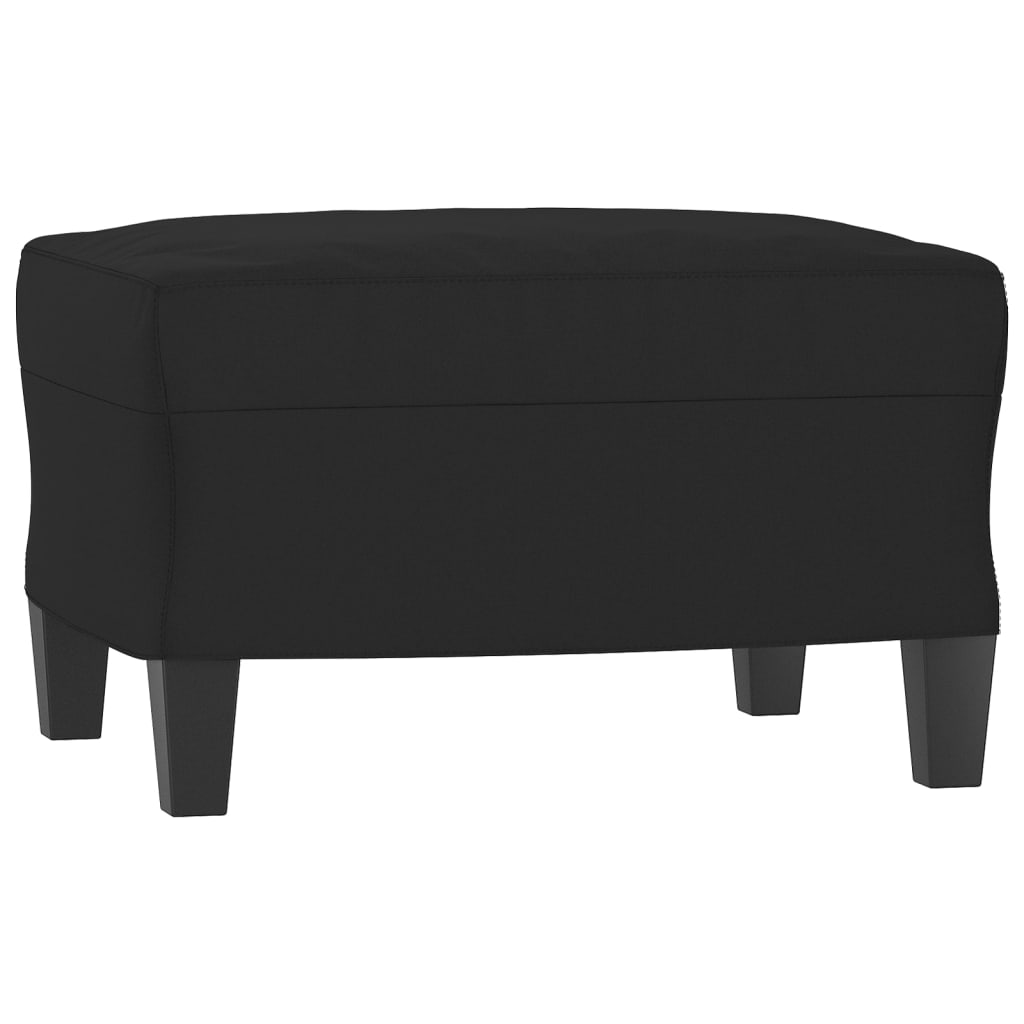 Sessel mit Hocker Schwarz 60 cm Mikrofasergewebe