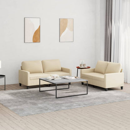 2-delt Sofasæt med puder cremestof