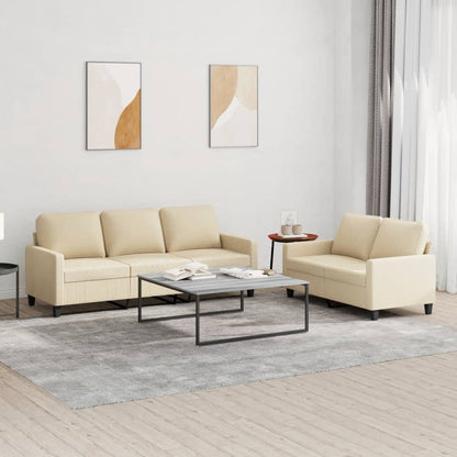 2-delt Sofasæt med puder cremestof