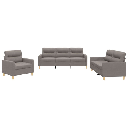 3-delt Sofasæt med puder i taupe stof