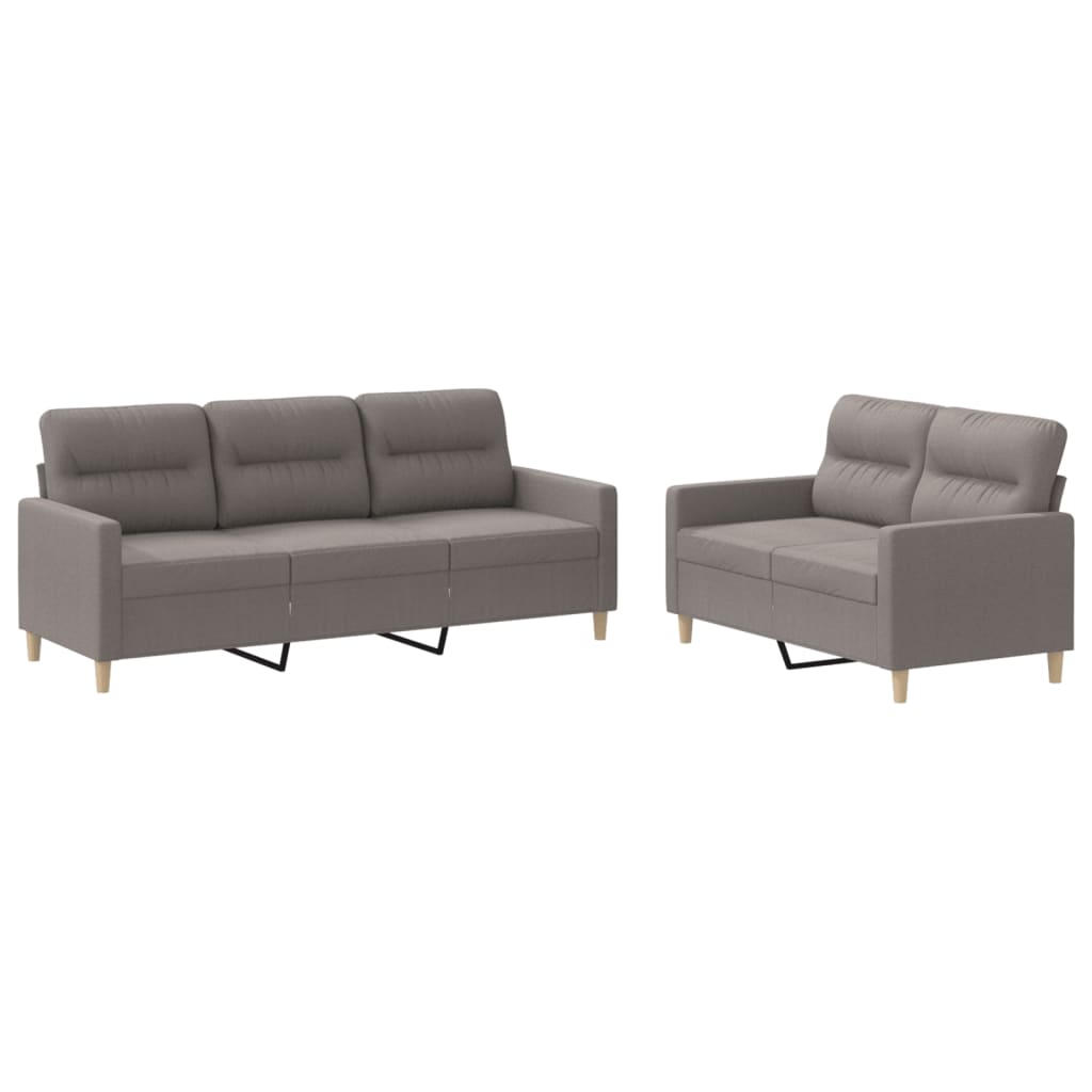 2-delt Sofasæt med puder i taupe stof