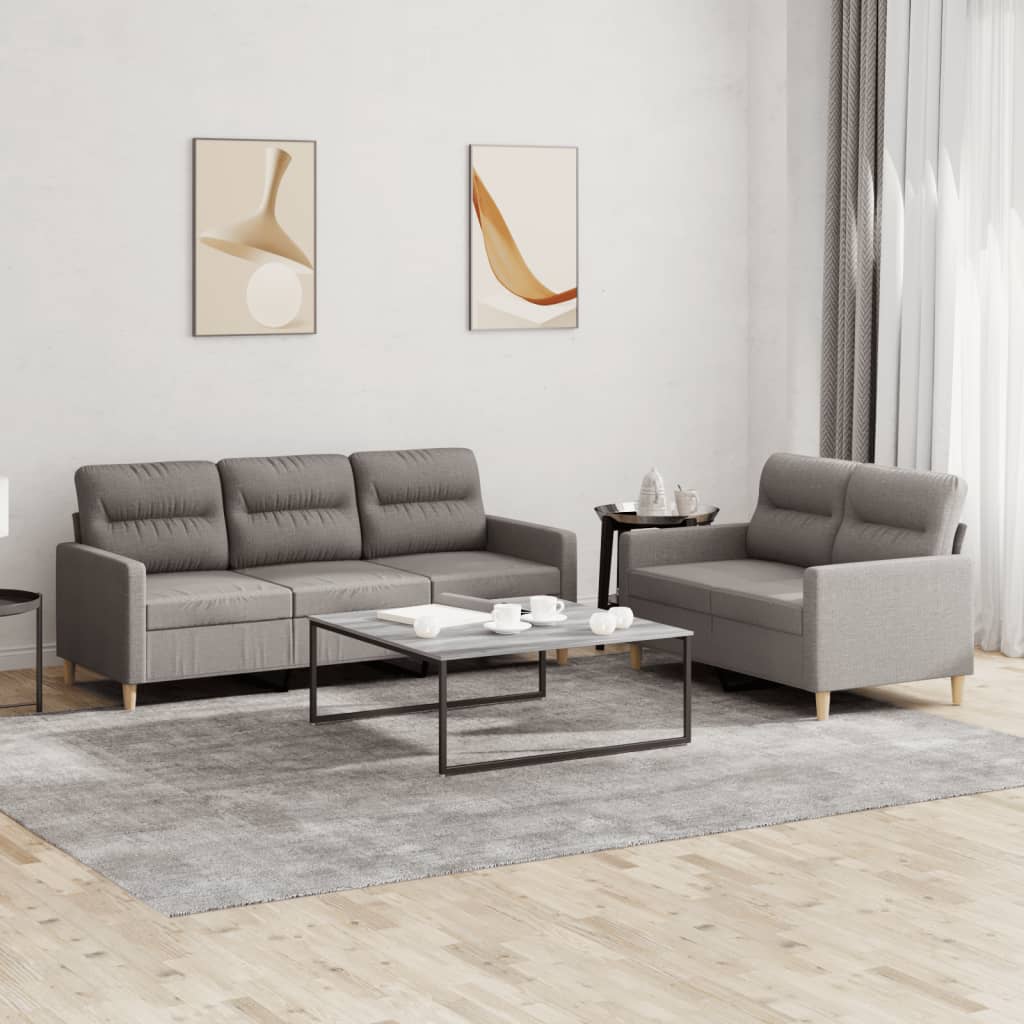 2-delt Sofasæt med puder i taupe stof