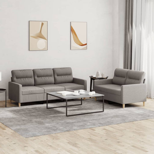 2-delt Sofasæt med puder i taupe stof