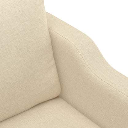 4-tlg. Sofagarnitur mit Kissen Creme Stoff