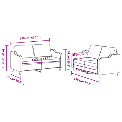 2-delt Sofasæt med puder brunt stof