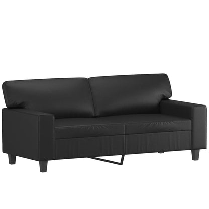 2-delt Sofasæt sort kunstlæder