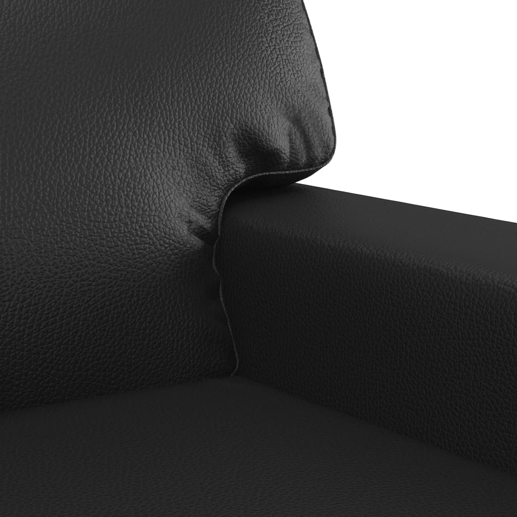 2-delt Sofasæt sort kunstlæder