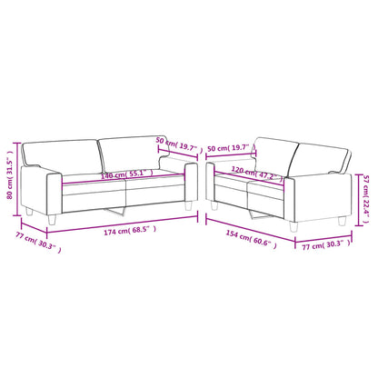 2-delt Sofasæt sort kunstlæder