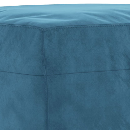 4-tlg. Sofagarnitur mit Kissen Blau Samt