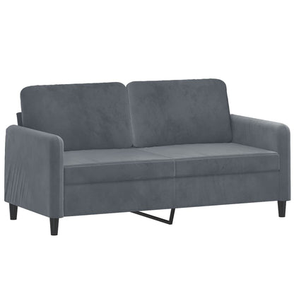 2-delt Sofasæt mørkegrå fløjl