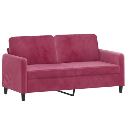 2-delt sofasæt vinrødt fløjl