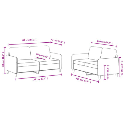 2-delt sofasæt vinrødt fløjl