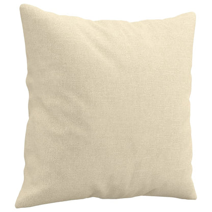 3-tlg. Sofagarnitur mit Kissen Creme Stoff