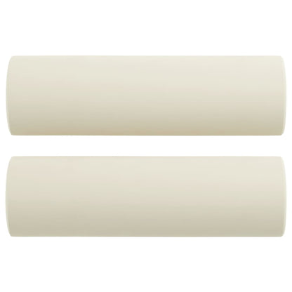 3-tlg. Sofagarnitur mit Kissen Creme Samt