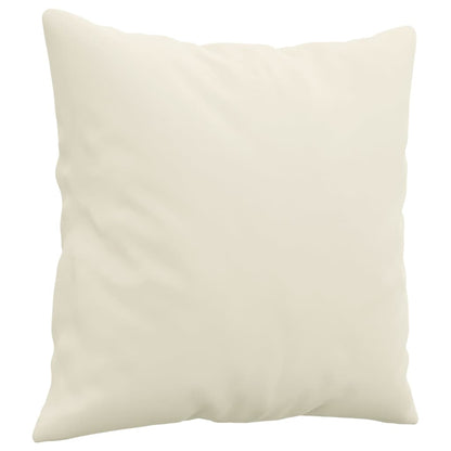 3-tlg. Sofagarnitur mit Kissen Creme Samt