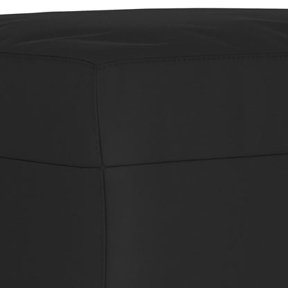 3-tlg. Sofagarnitur mit Kissen Schwarz Mikrofasergewebe