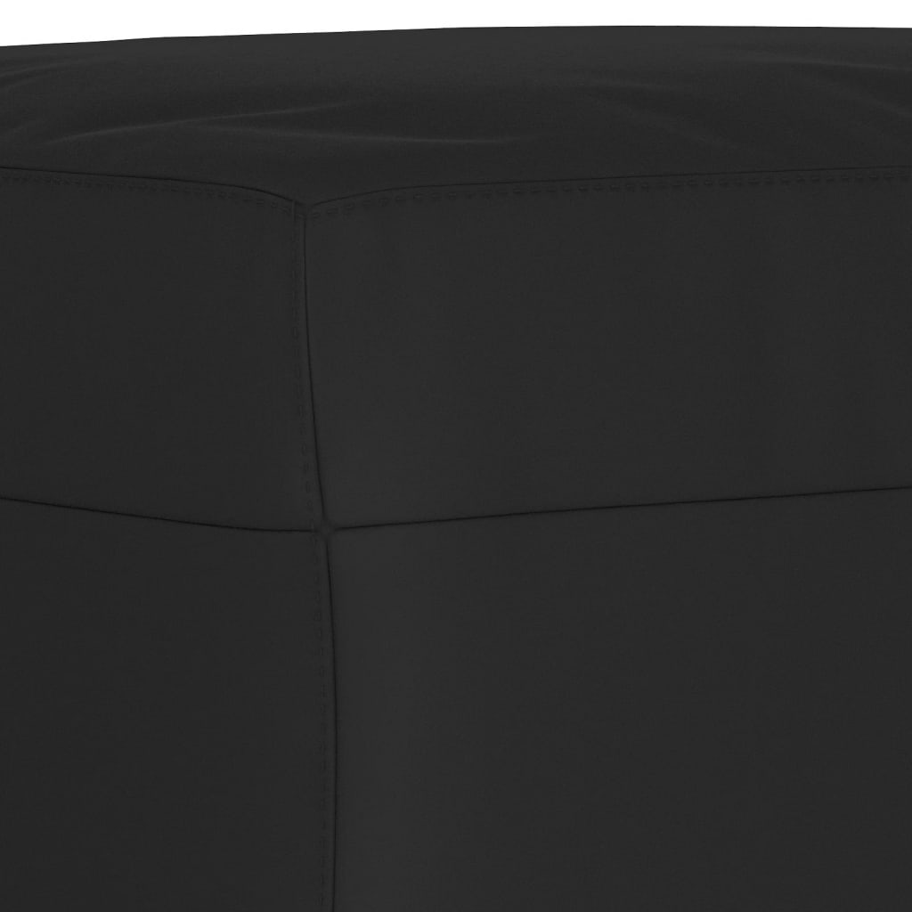 3-tlg. Sofagarnitur mit Kissen Schwarz Mikrofasergewebe