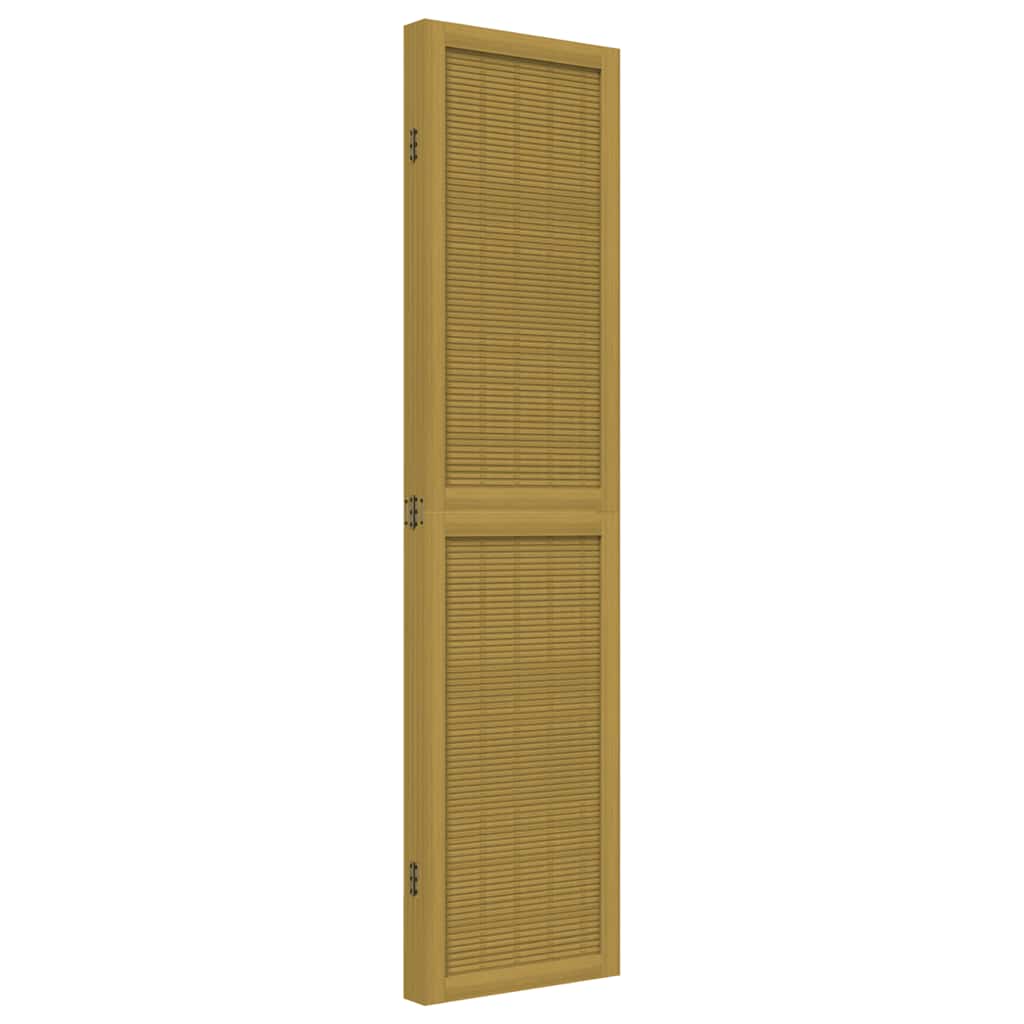 4-tlg. Raumteiler Braun Massivholz Paulownia