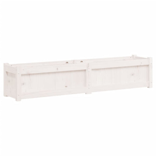 Pflanzkübel Weiß 150x31x31 cm Massivholz Kiefer