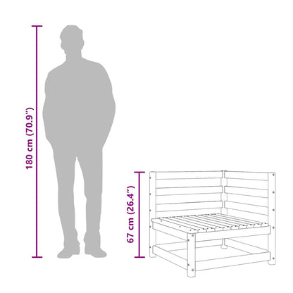 Garten-Ecksofas 2 Stk. Wachsbraun 70x70x67 cm Massivholz Kiefer