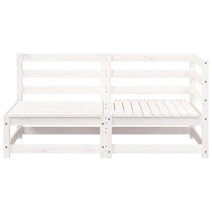 Gartensofa 2-Sitzer Weiß Massivholz Kiefer