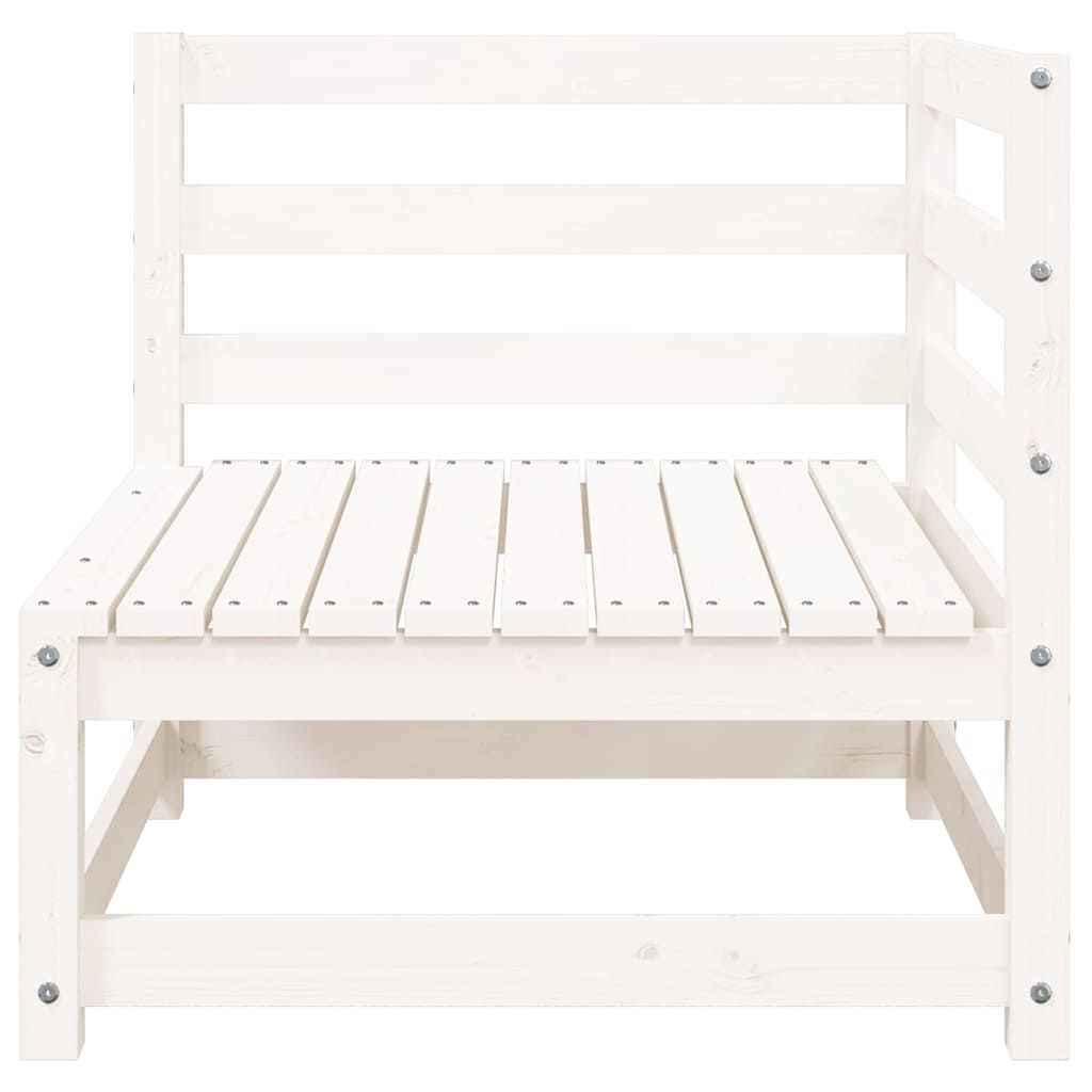 Gartensofa 2-Sitzer Weiß Massivholz Kiefer