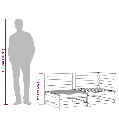 Gartensofa 2-Sitzer Wachsbraun Massivholz Kiefer