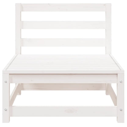 Gartensofa 3-Sitzer Weiß Massivholz Kiefer