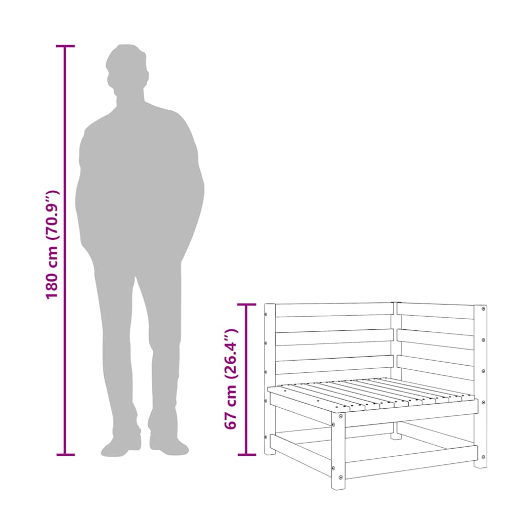 Gartensofa 3-Sitzer Massivholz Douglasie