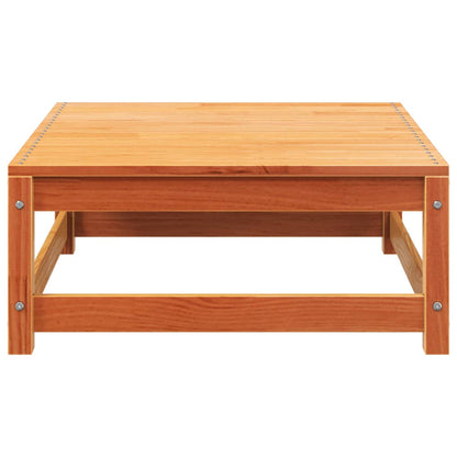 Gartensofa mit Fußhocker 2-Sitzer Wachsbraun Massivholz Kiefer