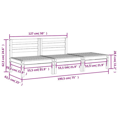 Gartensofa 3-Sitzer Massivholz Kiefer