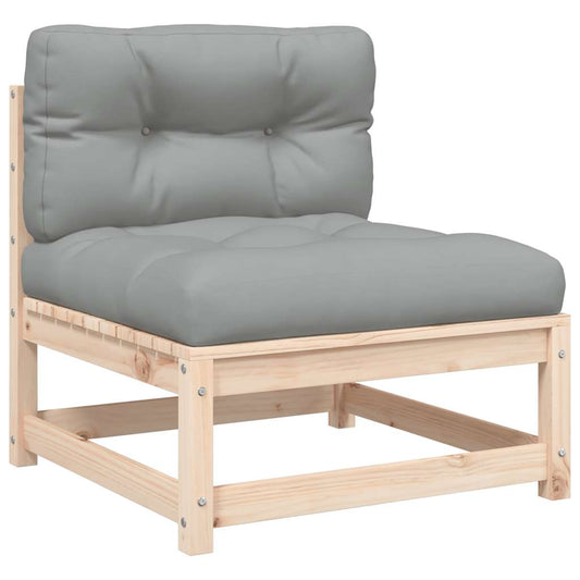 Gartensofa ohne Armlehnen mit Kissen Massivholz Kiefer
