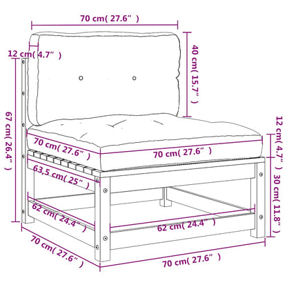 Gartensofa ohne Armlehnen mit Kissen Massivholz Douglasie