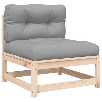 Gartensofas ohne Armlehnen mit Kissen 2 Stk. Massivholz Kiefer