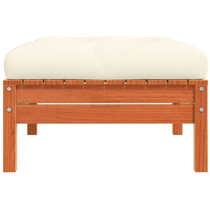 Gartenhocker mit Kissen 2 Stk. Wachsbraun Massivholz Kiefer