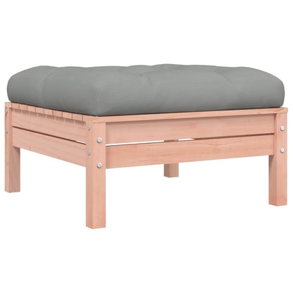 Gartensofa mit Kissen und Hocker 3-Sitzer