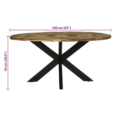 Runder Esstisch Ø160x76 cm aus Massivholz Akazie