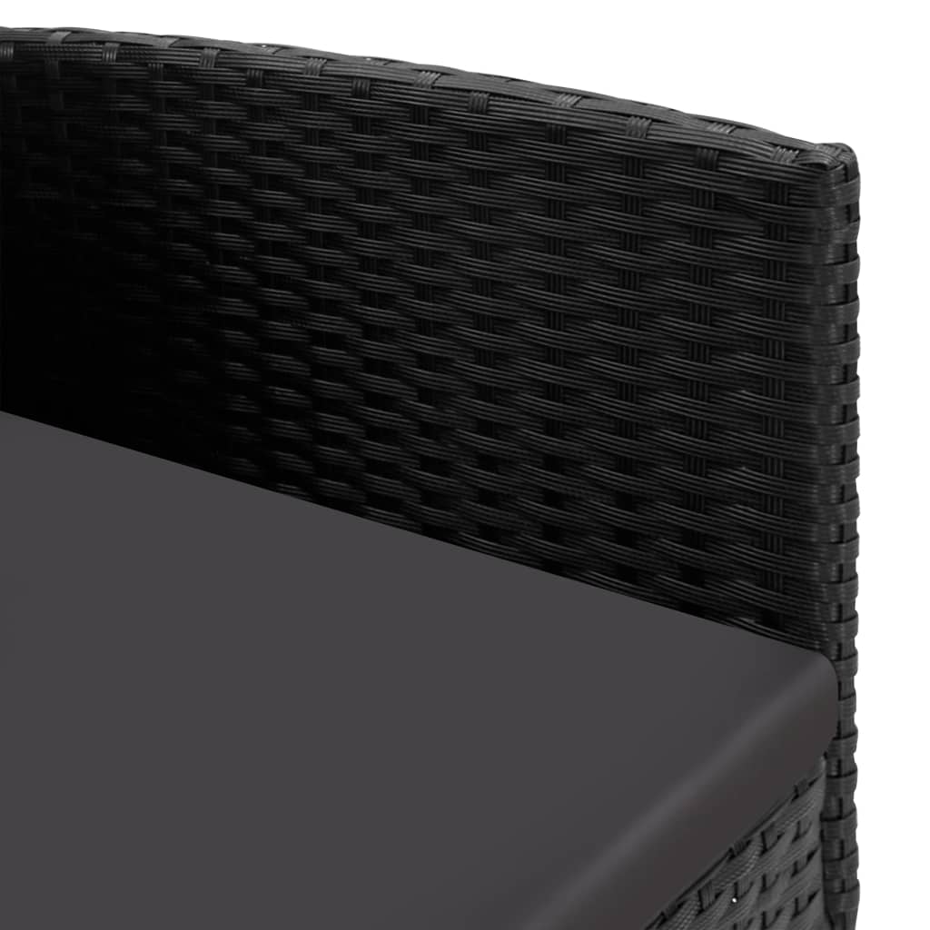 9-tlg. Garten-Essgruppe Schwarz Poly Rattan und Stahl