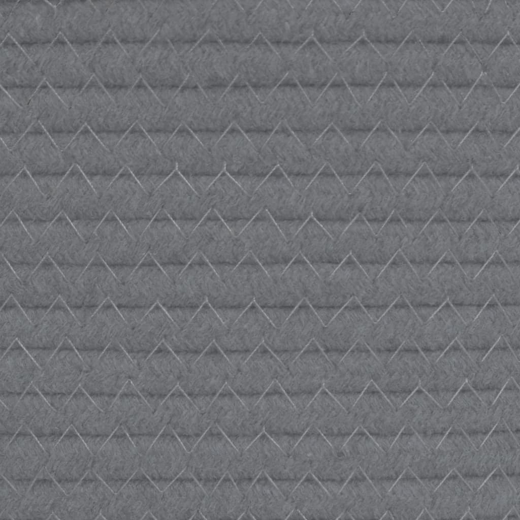 Wäschekorb Grau und Weiß Ø60x36 cm Baumwolle
