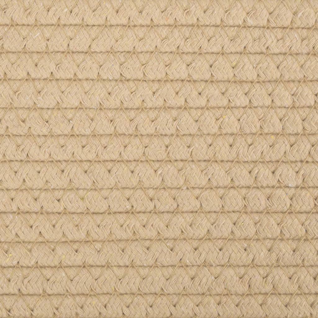Wäschekorb Beige und Weiß Ø60x36 cm Baumwolle