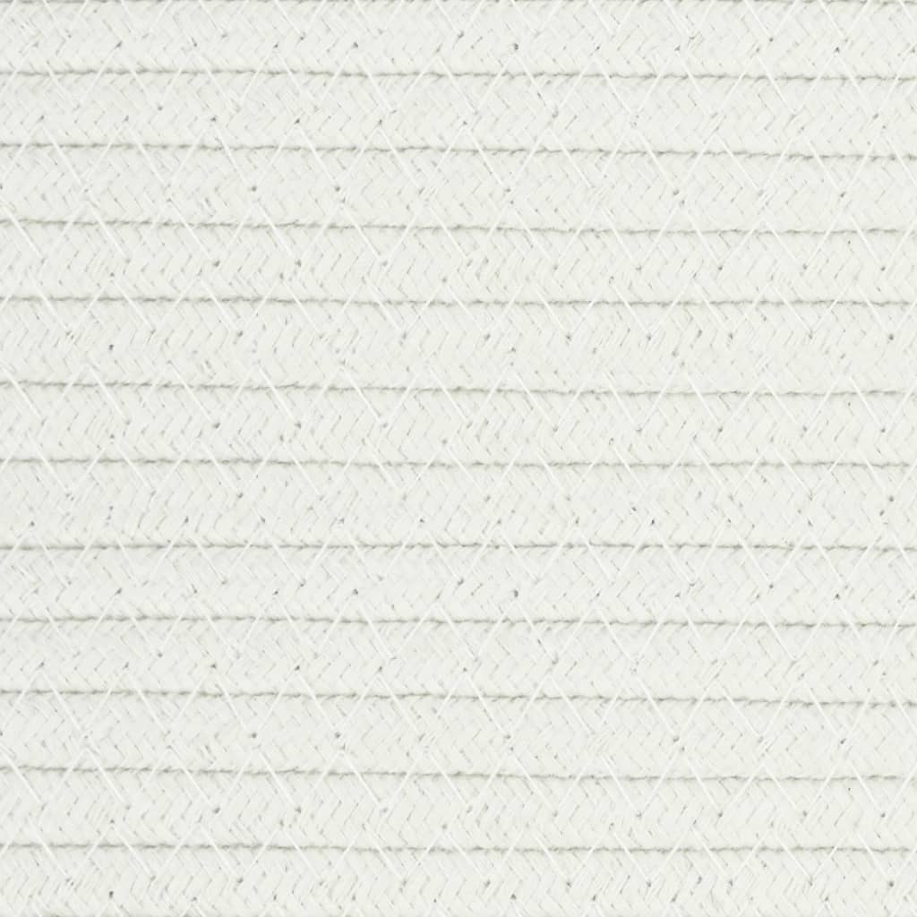 Wäschekorb Beige und Weiß Ø60x36 cm Baumwolle