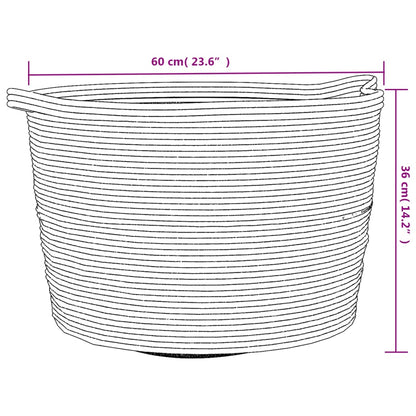 Vasketøjskurv Brun og Hvid Ø60x36 cm Bomuld