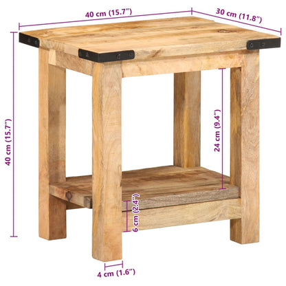 Sidebord 40x30x40 cm Groft massivt mangotræ