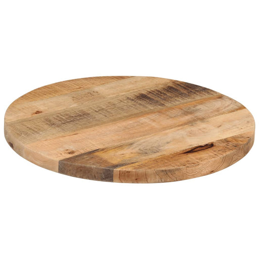 Tischplatte Ø 40x1,5 cm Rund Raues Massives Mangoholz