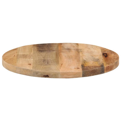 Tischplatte Ø 40x1,5 cm Rund Raues Massives Mangoholz