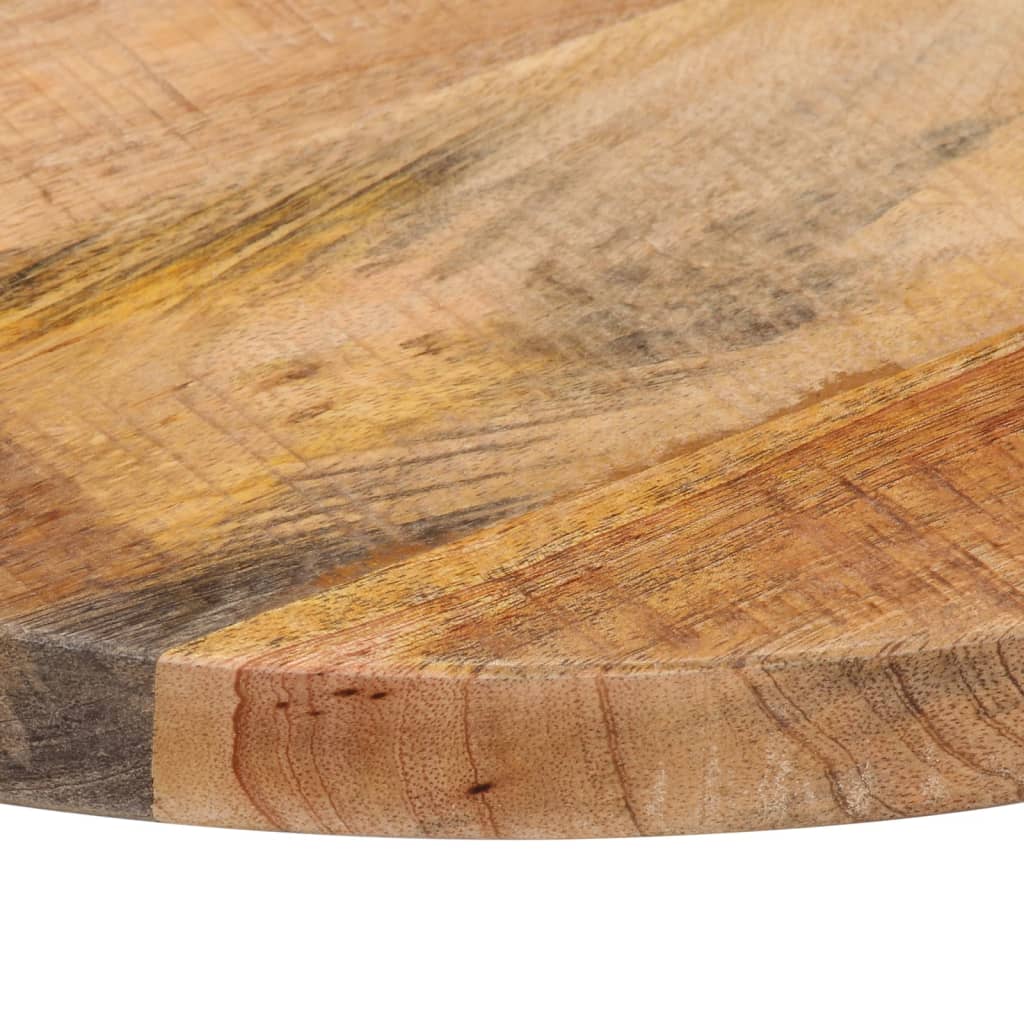 Tischplatte Ø 40x1,5 cm Rund Raues Massives Mangoholz