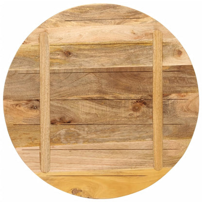 Tischplatte Ø 70x1,5 cm Rund Raues Massives Mangoholz