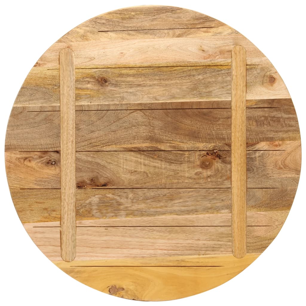 Tischplatte Ø 70x2,5 cm Rund Raues Massives Mangoholz