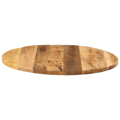 Tischplatte Ø 70x3,8 cm Rund Raues Massives Mangoholz