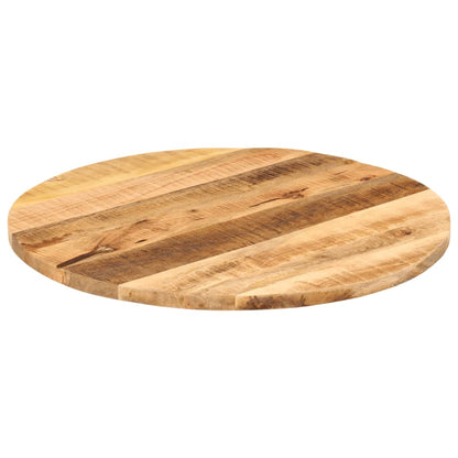 Tischplatte Ø 80x1,5 cm Rund Raues Massives Mangoholz